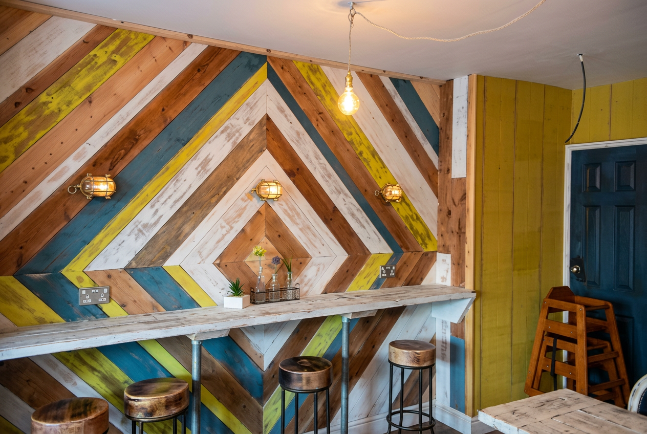 Reclaimed Chevron Wall